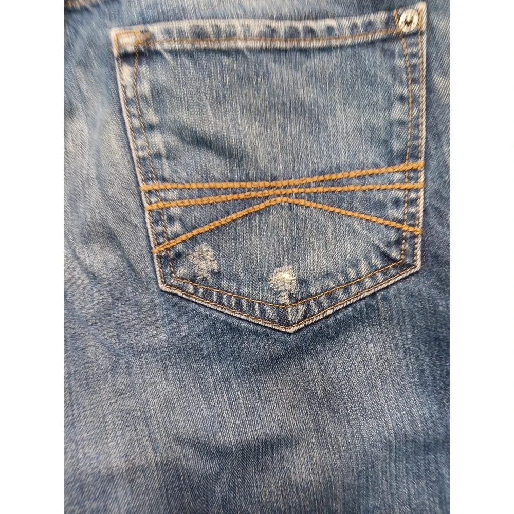 Express Rocco Slim Straight Jeans Men's 32x32 Blue Medium Wash‎ Distressed